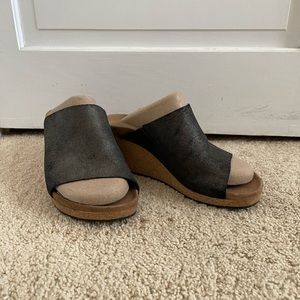 Birkenstock Papillio “Namica” Suede Leather Wedge Slide